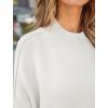 imageZESICA Womens Fall 2025 Casual Long Sleeve Crew Neck Side Slit Oversized Ribbed Knit Pullover Sweater TopsWhite