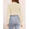 imageZESICA Womens Fall Mock Neck Cropped Sweater Long Sleeve Soft Ribbed Knit Pullover Jumper TopsIvory