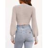 imageZESICA Womens Fall Mock Neck Cropped Sweater Long Sleeve Soft Ribbed Knit Pullover Jumper TopsSand