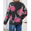 imageZESICA Womens Floral Oversized Sweaters 2025 Fall Crewneck Long Sleeve Casual Chunky Knit Pullover Sweater TopsCarbon Grey