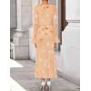 imageZESICA Womens 2025 Bell Long Sleeve Floral Maxi Dress Fall Fashion Bodycon Mesh Wedding Guest Cocktail Party DressesRedapricot