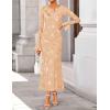 imageZESICA Womens 2025 Bell Long Sleeve Floral Maxi Dress Fall Fashion Bodycon Mesh Wedding Guest Cocktail Party DressesRedapricot