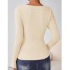 imageZESICA Womens Long Sleeve Shirts 2025 Fall Fashion Square Neck Slim Fit Basic Going Out Tops Trendy OutfitsApricot