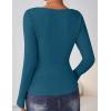 imageZESICA Womens Long Sleeve Shirts 2025 Fall Fashion Square Neck Slim Fit Basic Going Out Tops Trendy OutfitsTeal