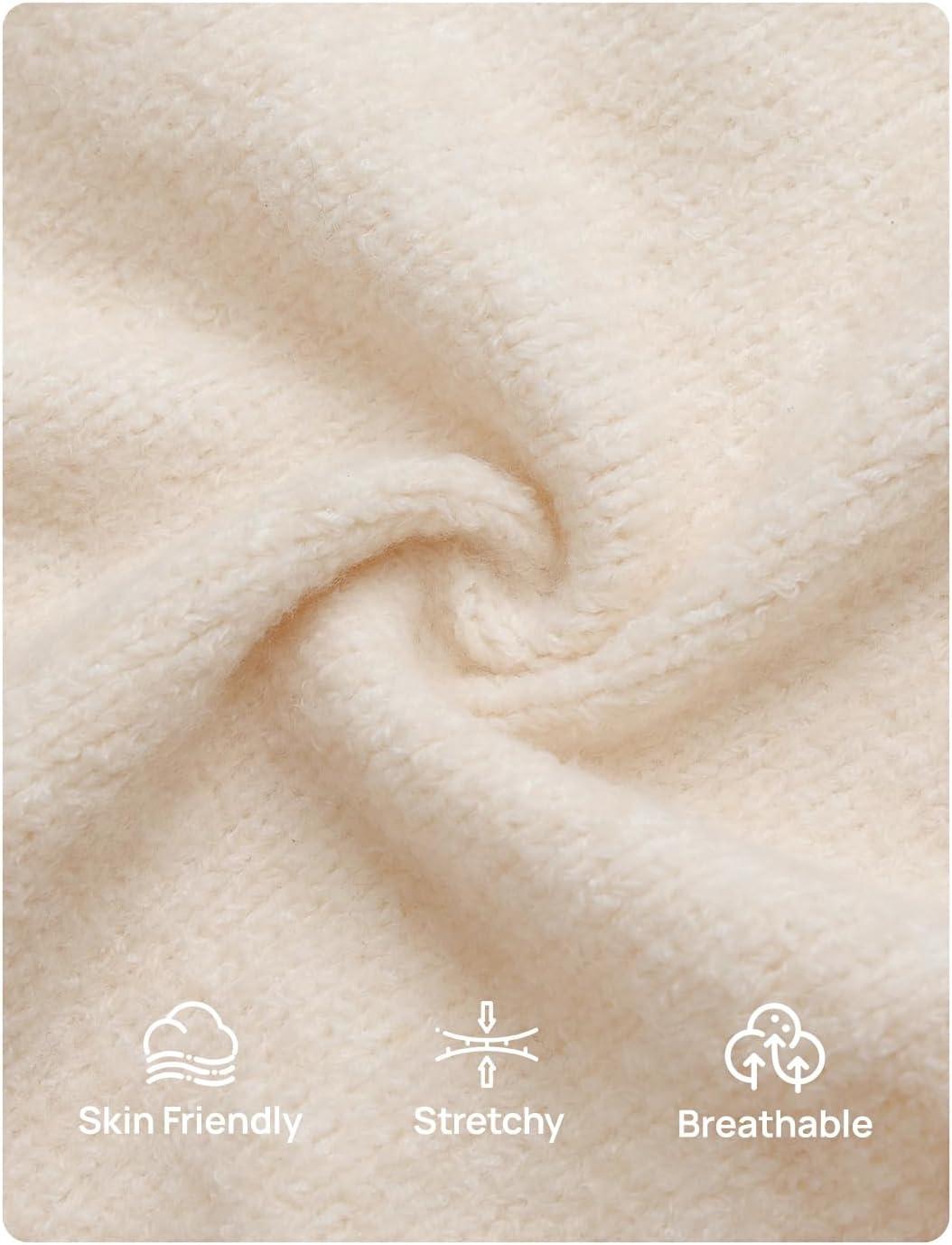 imageZESICA Womens 2 Piece Outfits Lounge Pajama Sets 2025 Fall Long Sleeve Cardigans Wide Leg Pants Matching Winter ClothesApricot