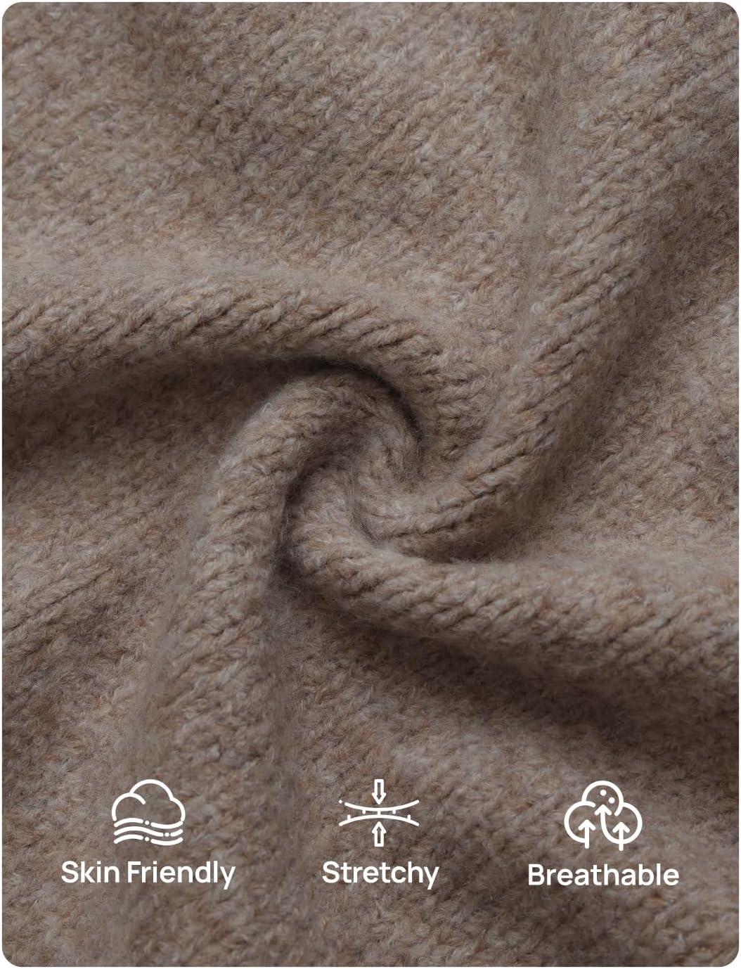 imageZESICA Womens 2 Piece Outfits Lounge Pajama Sets 2025 Fall Long Sleeve Cardigans Wide Leg Pants Matching Winter ClothesKhaki