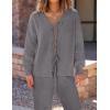 imageZESICA Womens 2 Piece Outfits Lounge Pajama Sets 2025 Fall Long Sleeve Cardigans Wide Leg Pants Matching Winter ClothesGray