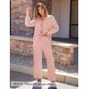 imageZESICA Womens 2 Piece Outfits Lounge Pajama Sets 2025 Fall Long Sleeve Cardigans Wide Leg Pants Matching Winter ClothesPink