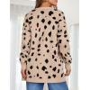 imageZESICA Womens Fall Winter Long Sleeves Open Front Leopard Print Knitted Sweater Cardigan Coat OutwearA Beige