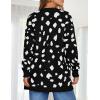 imageZESICA Womens Fall Winter Long Sleeves Open Front Leopard Print Knitted Sweater Cardigan Coat OutwearA Black