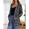 imageZESICA Womens Fall Winter Long Sleeves Open Front Leopard Print Knitted Sweater Cardigan Coat OutwearA Dark Grey