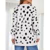 imageZESICA Womens Fall Winter Long Sleeves Open Front Leopard Print Knitted Sweater Cardigan Coat OutwearA White