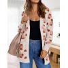 imageZESICA Womens Fall Winter Long Sleeves Open Front Leopard Print Knitted Sweater Cardigan Coat OutwearOrange