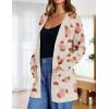 imageZESICA Womens Fall Winter Long Sleeves Open Front Leopard Print Knitted Sweater Cardigan Coat OutwearOrange
