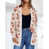 imageZESICA Womens Fall Winter Long Sleeves Open Front Leopard Print Knitted Sweater Cardigan Coat OutwearOrange