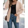 imageZESICA Womens Fall Winter Long Sleeves Open Front Leopard Print Knitted Sweater Cardigan Coat OutwearSolid Beige