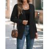 imageZESICA Womens Fall Winter Long Sleeves Open Front Leopard Print Knitted Sweater Cardigan Coat OutwearSolid Black