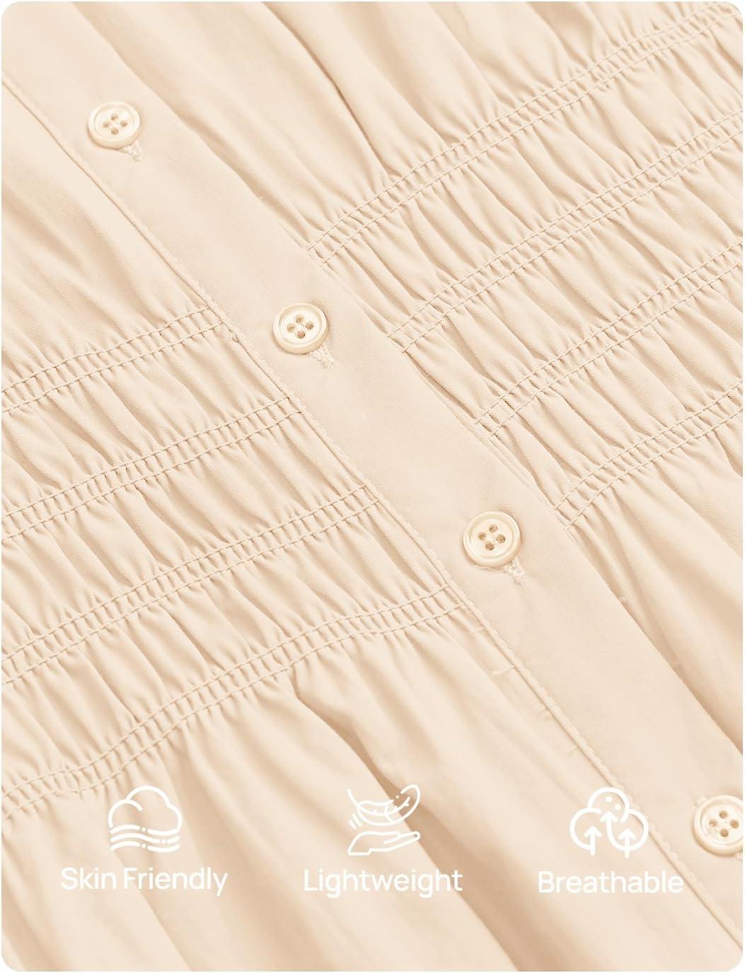 imageZESICA Womens 2025 Fall Long Sleeve Blouse Business Dressy Casual Button Down Shirts Peplum Tops Fashion Trendy ClothesApricot