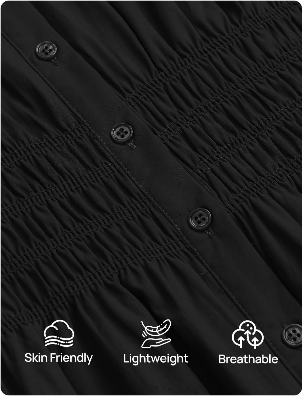 imageZESICA Womens 2025 Fall Long Sleeve Blouse Business Dressy Casual Button Down Shirts Peplum Tops Fashion Trendy ClothesBlack