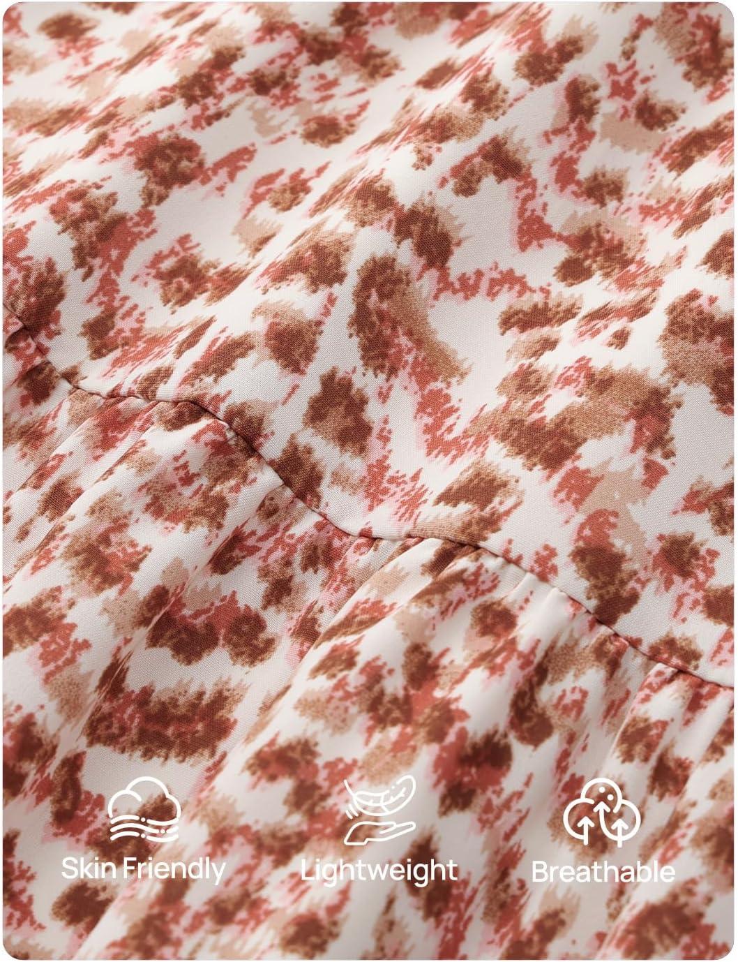 imageZESICA Womens 2025 Fall Long Sleeve Maxi Dress Floral Print V Neck Empire Waist A Line Tiered Flowy Boho Party DressesOrange Red