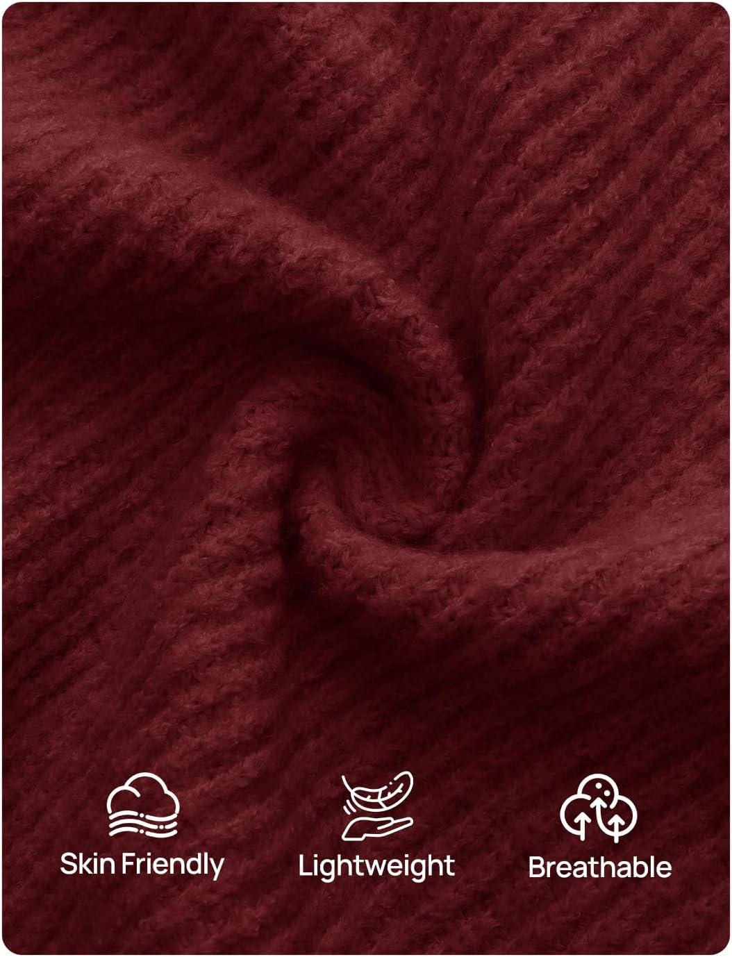 imageZESICA Womens Fall Off Shoulder Sweater Dress 2025 Bell Long Sleeve Ribbed Knit Bodycon Formal Maxi DressesWine