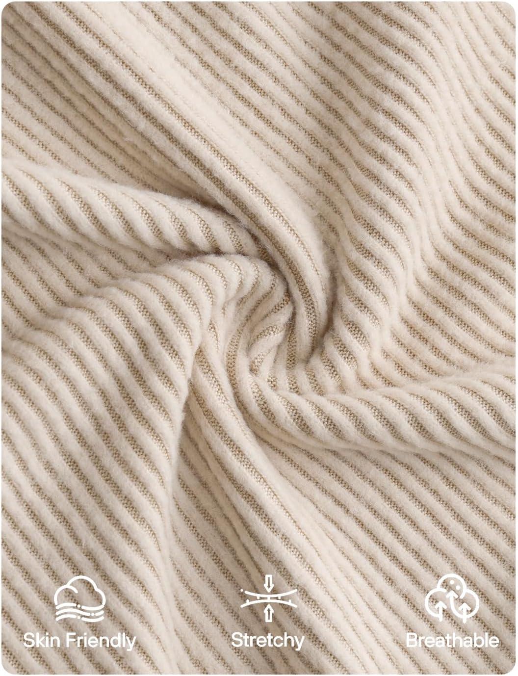 imageZESICA Womens Long Sleeve Shirts 2025 Fall Mock Neck Ribbed Knit Slim Fit Tops Basic Tees Dressy Casual Outfits ClothesApricot