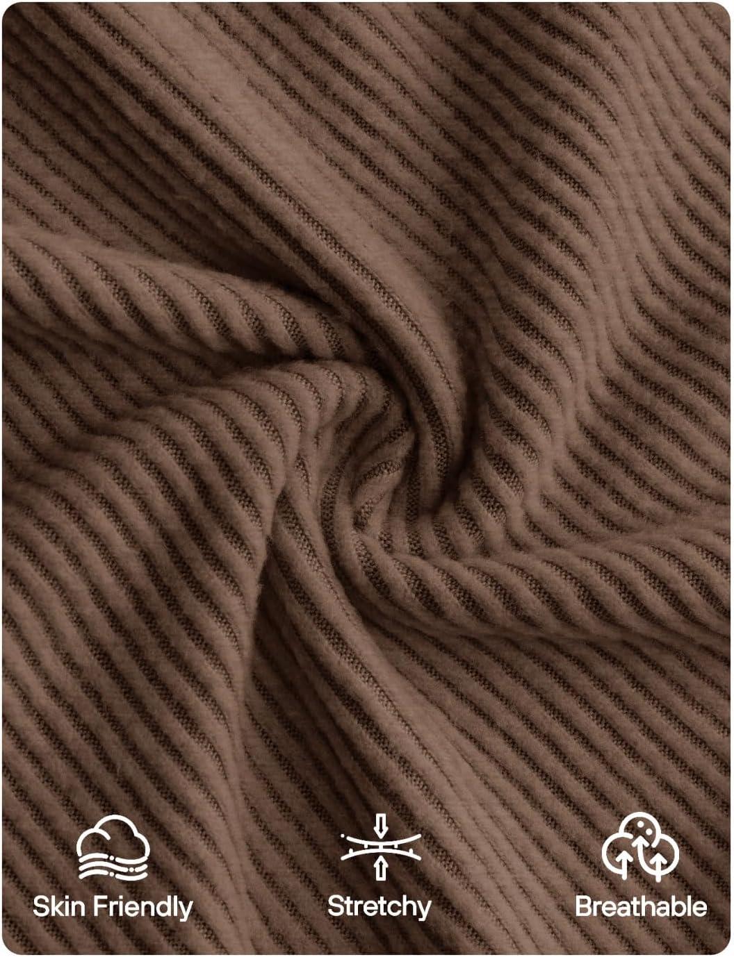 imageZESICA Womens Long Sleeve Shirts 2025 Fall Mock Neck Ribbed Knit Slim Fit Tops Basic Tees Dressy Casual Outfits ClothesBrown