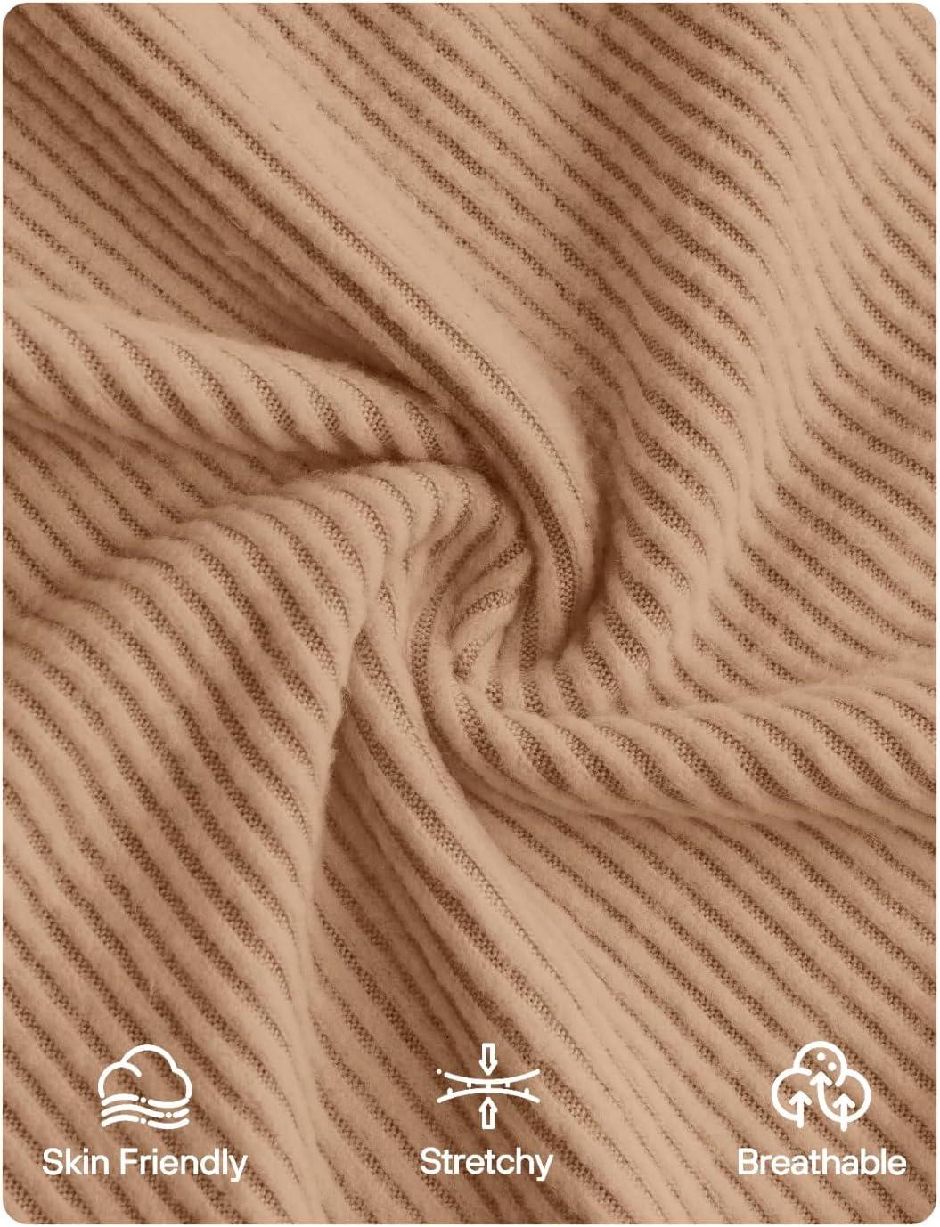 imageZESICA Womens Long Sleeve Shirts 2025 Fall Mock Neck Ribbed Knit Slim Fit Tops Basic Tees Dressy Casual Outfits ClothesKhaki