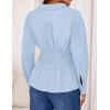imageZESICA Womens 2025 Fall Long Sleeve Blouse Business Dressy Casual Button Down Shirts Peplum Tops Fashion Trendy ClothesBlue