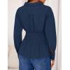 imageZESICA Womens 2025 Fall Long Sleeve Blouse Business Dressy Casual Button Down Shirts Peplum Tops Fashion Trendy ClothesNavy
