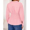 imageZESICA Womens 2025 Fall Long Sleeve Blouse Business Dressy Casual Button Down Shirts Peplum Tops Fashion Trendy ClothesPink