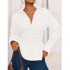 imageZESICA Womens 2025 Fall Long Sleeve Blouse Business Dressy Casual Button Down Shirts Peplum Tops Fashion Trendy ClothesWhite