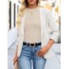 imageZESICA Womens Long Sleeve Shirts 2025 Fall Mock Neck Ribbed Knit Slim Fit Tops Basic Tees Dressy Casual Outfits ClothesApricot