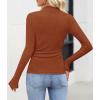 imageZESICA Womens Long Sleeve Shirts 2025 Fall Mock Neck Ribbed Knit Slim Fit Tops Basic Tees Dressy Casual Outfits ClothesBrick