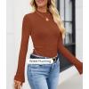 imageZESICA Womens Long Sleeve Shirts 2025 Fall Mock Neck Ribbed Knit Slim Fit Tops Basic Tees Dressy Casual Outfits ClothesBrick