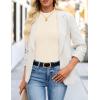 imageZESICA Womens Long Sleeve Shirts 2025 Fall Mock Neck Ribbed Knit Slim Fit Tops Basic Tees Dressy Casual Outfits ClothesIvory
