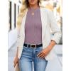 imageZESICA Womens Long Sleeve Shirts 2025 Fall Mock Neck Ribbed Knit Slim Fit Tops Basic Tees Dressy Casual Outfits ClothesPurple
