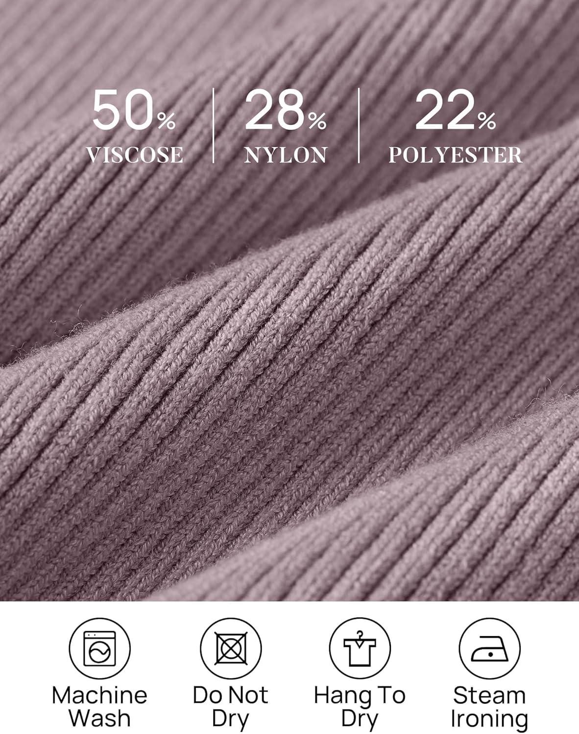 imageZESICA Womens Turtleneck Long Sleeve Shirts 2025 Fall Trendy Tops Slim Fitted Ribbed Knit Basic Casual SweaterTaro