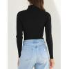 imageZESICA Womens Turtleneck Long Sleeve Shirts 2025 Fall Trendy Tops Slim Fitted Ribbed Knit Basic Casual SweaterBlack