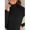 imageZESICA Womens Turtleneck Long Sleeve Shirts 2025 Fall Trendy Tops Slim Fitted Ribbed Knit Basic Casual SweaterBlack