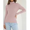imageZESICA Womens Turtleneck Long Sleeve Shirts 2025 Fall Trendy Tops Slim Fitted Ribbed Knit Basic Casual SweaterDustypink