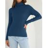 imageZESICA Womens Turtleneck Long Sleeve Shirts 2025 Fall Trendy Tops Slim Fitted Ribbed Knit Basic Casual SweaterNavy