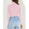 imageZESICA Womens Turtleneck Long Sleeve Shirts 2025 Fall Trendy Tops Slim Fitted Ribbed Knit Basic Casual SweaterPink