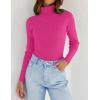 imageZESICA Womens Turtleneck Long Sleeve Shirts 2025 Fall Trendy Tops Slim Fitted Ribbed Knit Basic Casual SweaterRose