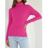 imageZESICA Womens Turtleneck Long Sleeve Shirts 2025 Fall Trendy Tops Slim Fitted Ribbed Knit Basic Casual SweaterRose