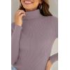 imageZESICA Womens Turtleneck Long Sleeve Shirts 2025 Fall Trendy Tops Slim Fitted Ribbed Knit Basic Casual SweaterTaro