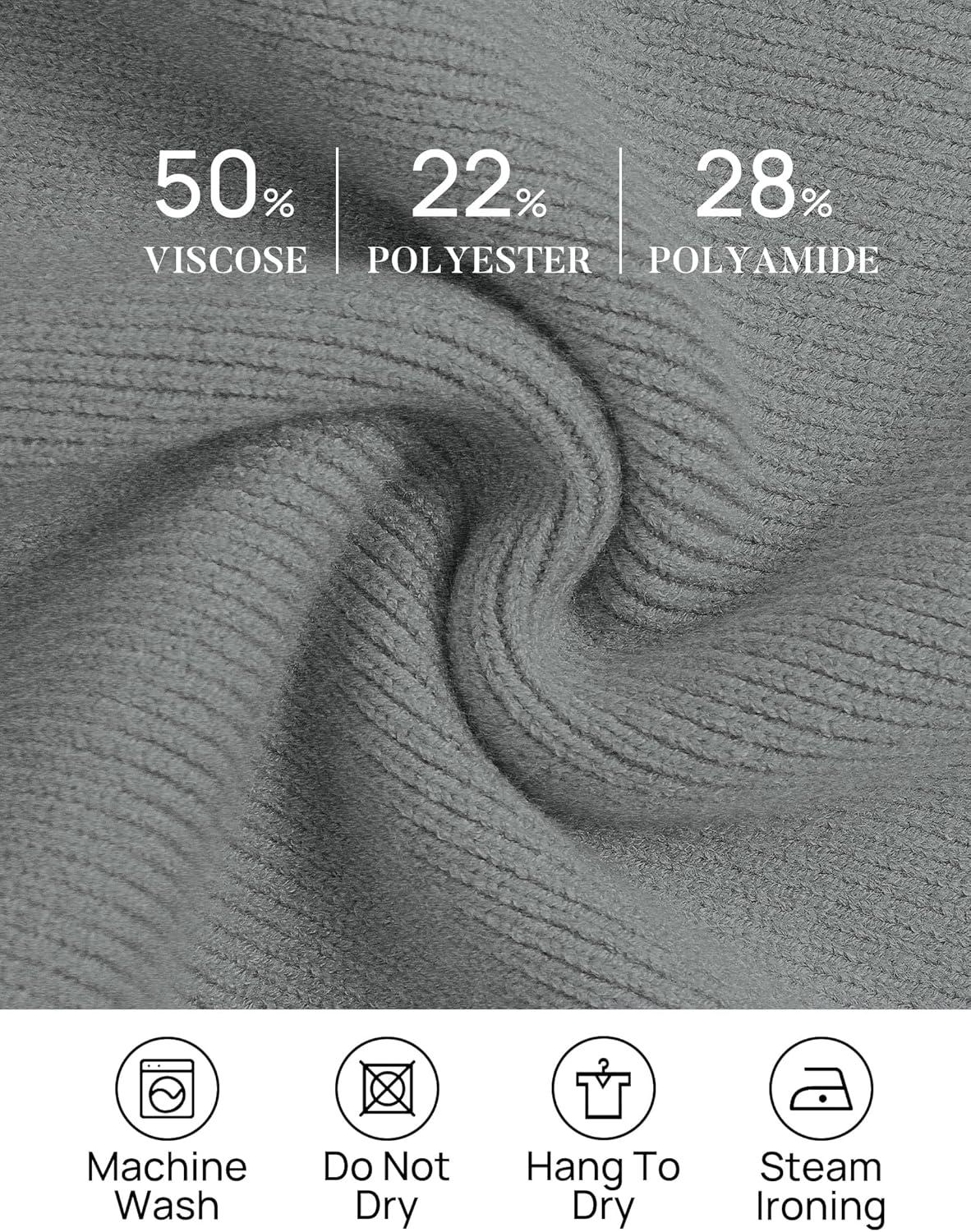 imageZESICA Womens Fall 2025 Oversized Sweaters Long Sleeve Color Block Mock Neck Side Slit Comfy Loose Knitted Pullover TopsDark Grey