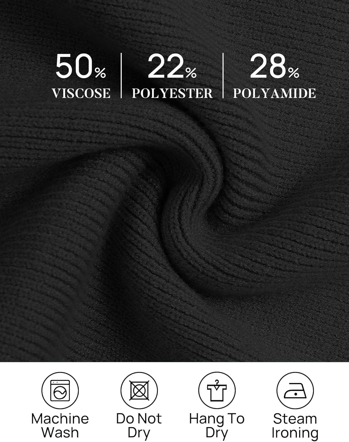 imageZESICA Womens Fall 2025 Oversized Sweaters Long Sleeve Color Block Mock Neck Side Slit Comfy Loose Knitted Pullover TopsDim