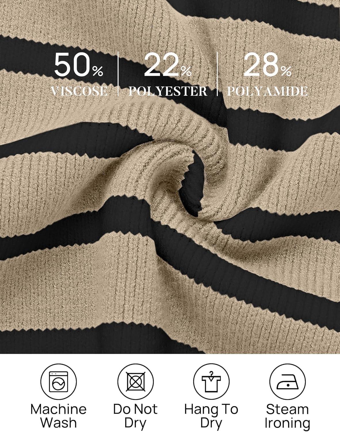 imageZESICA Womens Fall 2025 Oversized Sweaters Long Sleeve Color Block Mock Neck Side Slit Comfy Loose Knitted Pullover TopsKhaki