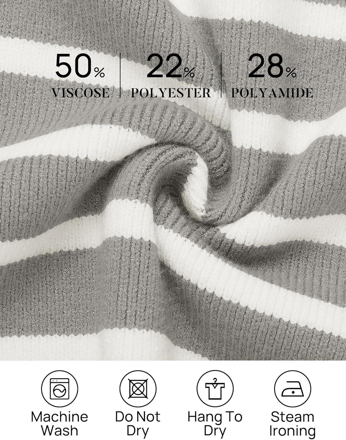 imageZESICA Womens Fall 2025 Oversized Sweaters Long Sleeve Color Block Mock Neck Side Slit Comfy Loose Knitted Pullover TopsLight Grey